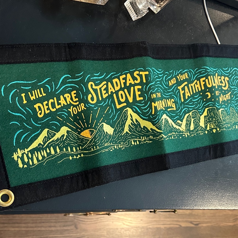 Inspirational Green and Gold Wall Banner